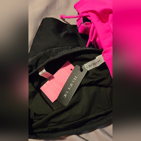 TEMPT ME High Waisted Boyshorts Criss Cross Strappy Back Tankini #514 - Picture 3 of 8